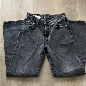 Levi's Black Washed Straight Leg Jeans